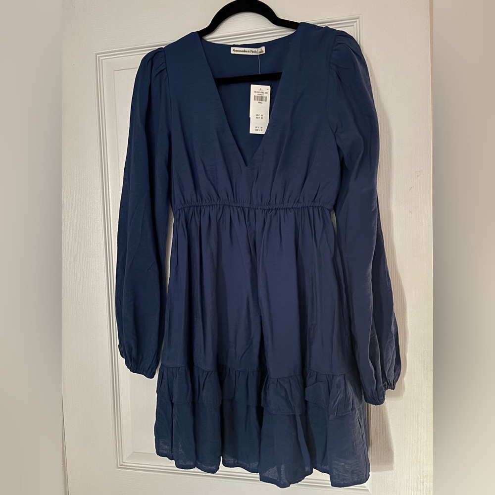 Abercrombie Long-Sleeve Babydoll Ruffle Mini Dress